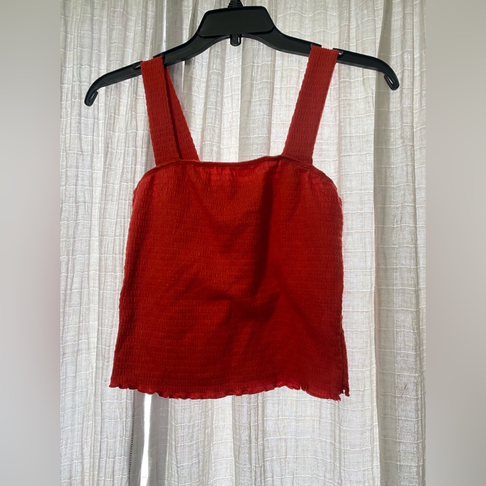 Paper crane red crop tank